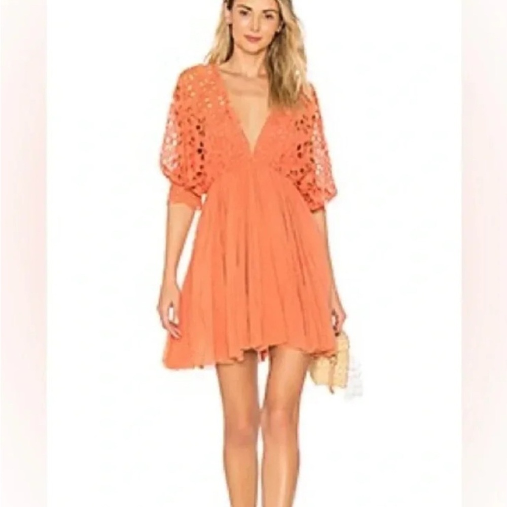 Free People Bella Nota Eyelet Mini Dress